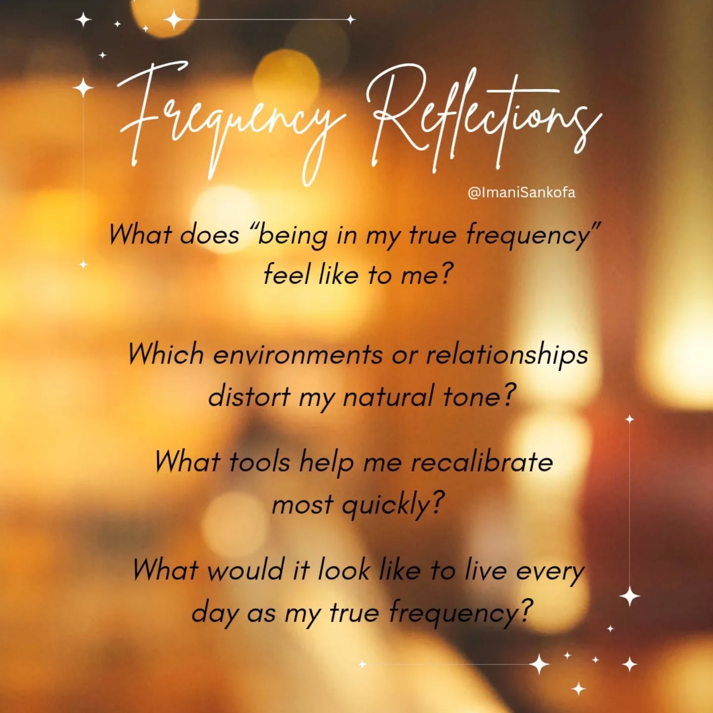 ✨Frequency Check In ✨
#spiritualfrequencyhopping
#spiritualfrequency
#frequencycheckin
#imanisankofa
#frequency
#frequencies
#frequencyhopping
#reflection
#reflections
#reflectionprompts